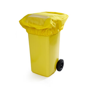 Vinyl Protector Audit Cover Yellow 120L PE 2 Wheel Bin