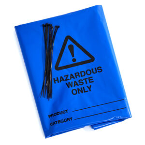 Blue Hazardous Waste Disposal Bags & Ties x 100