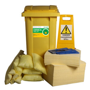 240L Chemical Spill Kit 2 Wheel PE Bin