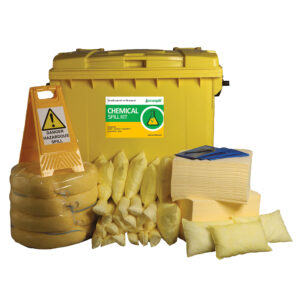 600L Chemical Spill Kit 4 Wheel PE Bin