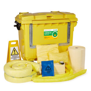 1000L Chemical Spill Kit 4 Drop Front Wheel PE Bin