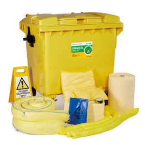 1000L Chemical Spill Kit 4 Wheel PE Bin