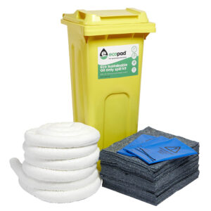 Eco Sustainable 120L Oil Only Spill Response Kit 2 Wheel PE Bin