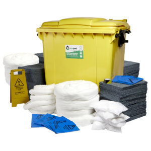 Eco Sustainable 1000L Oil Only Spill Response Kit 4 Wheel PE Bin