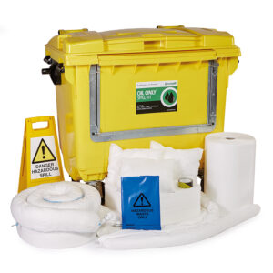 1000L Oil Only Spill Kit 4 Drop Front Wheel PE Bin