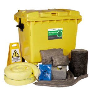 1000L Maintenance Spill Kit 4 Wheel PE Bin